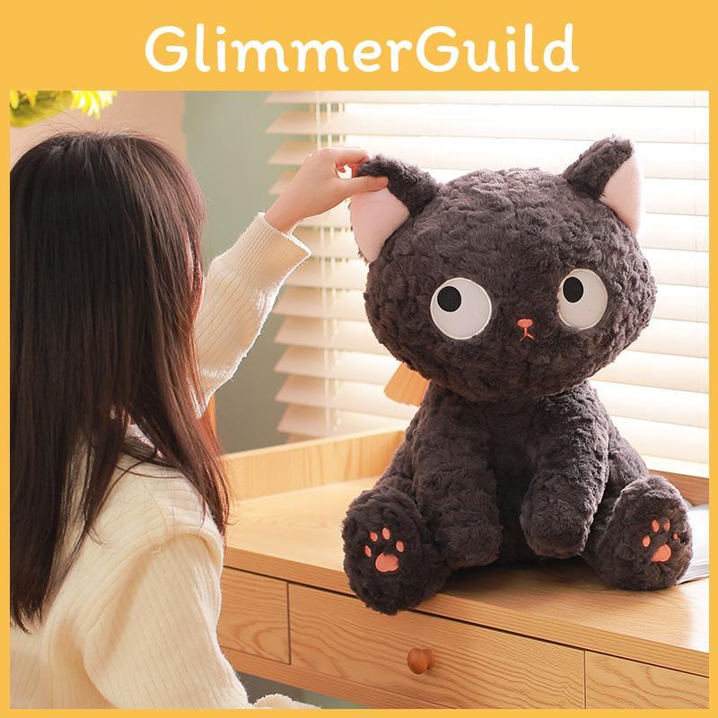 Cute Black Cat Plush Toy With Short Pile Fur For Girls Birthday Gift
