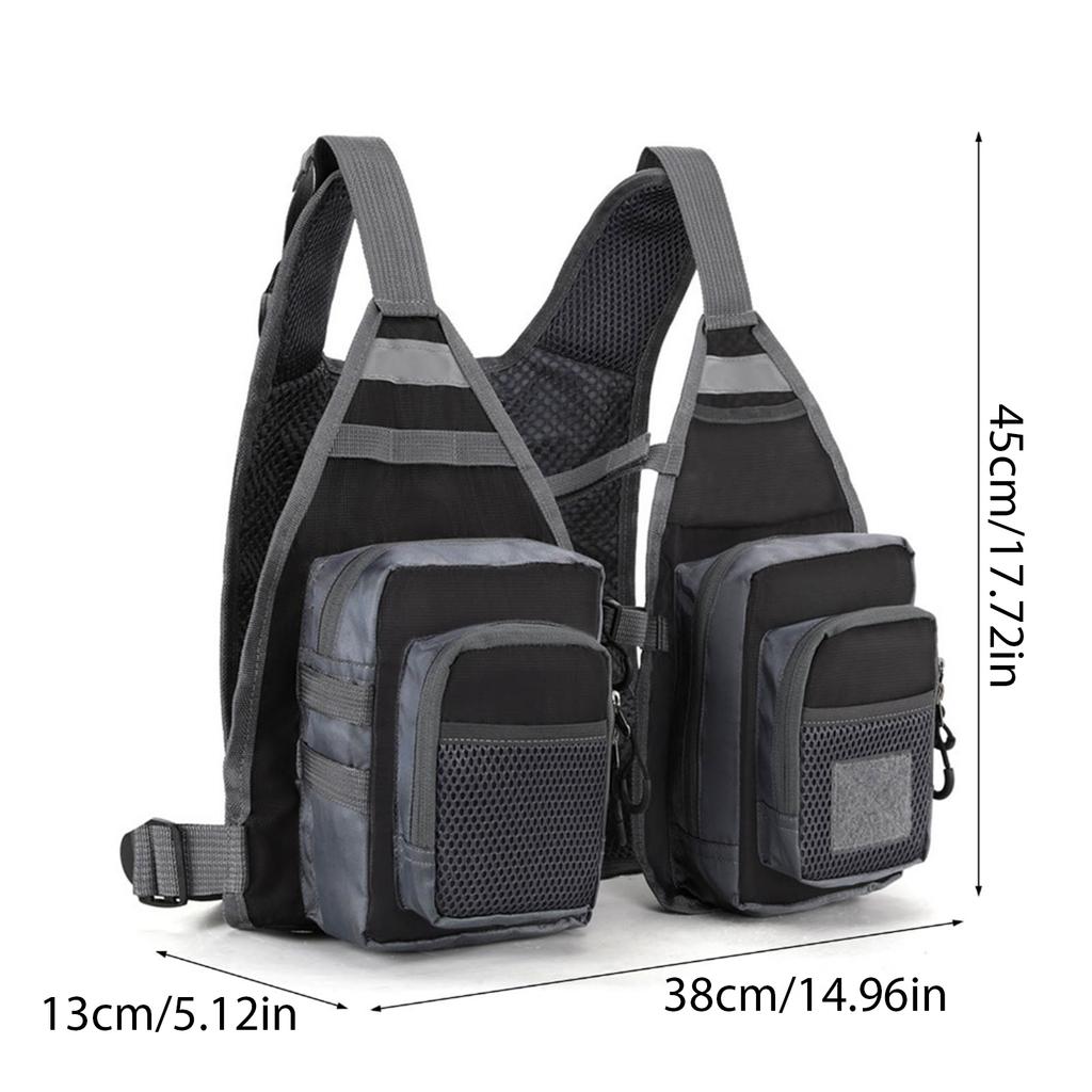 Fly Fishing Vest for Men Adjustable Multi Pokcet Waistcoat Outdoors Fishing Accessories Trout Fishing Gear