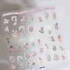 Charming Petal Flower Colorful Wildflowers Daisy Leaves 5D Relief Self Adhesive Nail Art Sticker Decoration Manicure Decal DIY