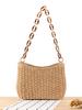 Minimalist Amber Acrylic Chain Woven Shoulder Bag for Women