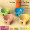 Elephant Leg Cat Bowl with Neck Protector, Morandi Slanted Mouth Design, Anti-tip High Foot Pet Bowl, Large Capacity for Cats