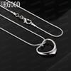 925 Sterling Silver Simple Romantic Hollow Heart Shape Pendant Necklace - Fashion Wedding Jewelry