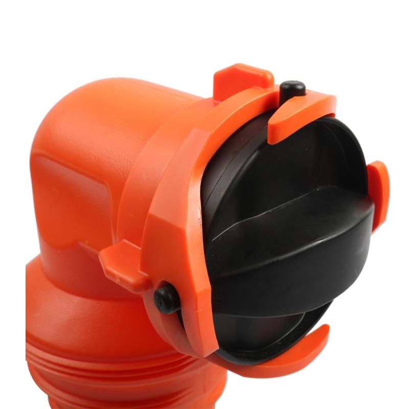 Rotatable 90 Degree Sewer Hose Adapter For Mobile Sanitation Marine Toilet Drainage Orange Plastic Fitting Leak Proof Design