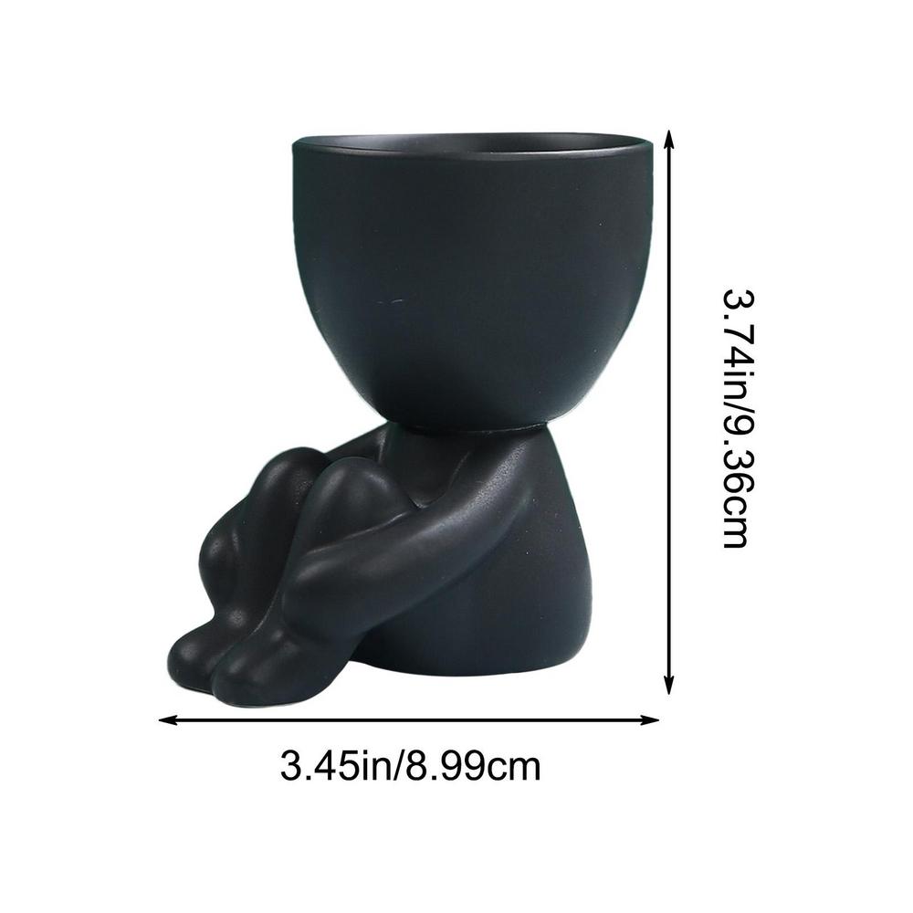 Head For Indoor Plants Small Ceramic Pots For Indoor Plants With Drainage Realistic Human Shape Indoor For Kitchen Bathroom