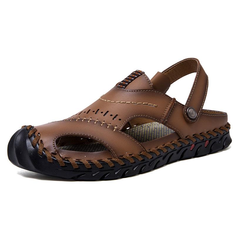 Men's Genuine Leather Sandals Soft Comfortable Sandals Male Summer Outdoor Beach Shoes Designer High Quality Sandals for Men