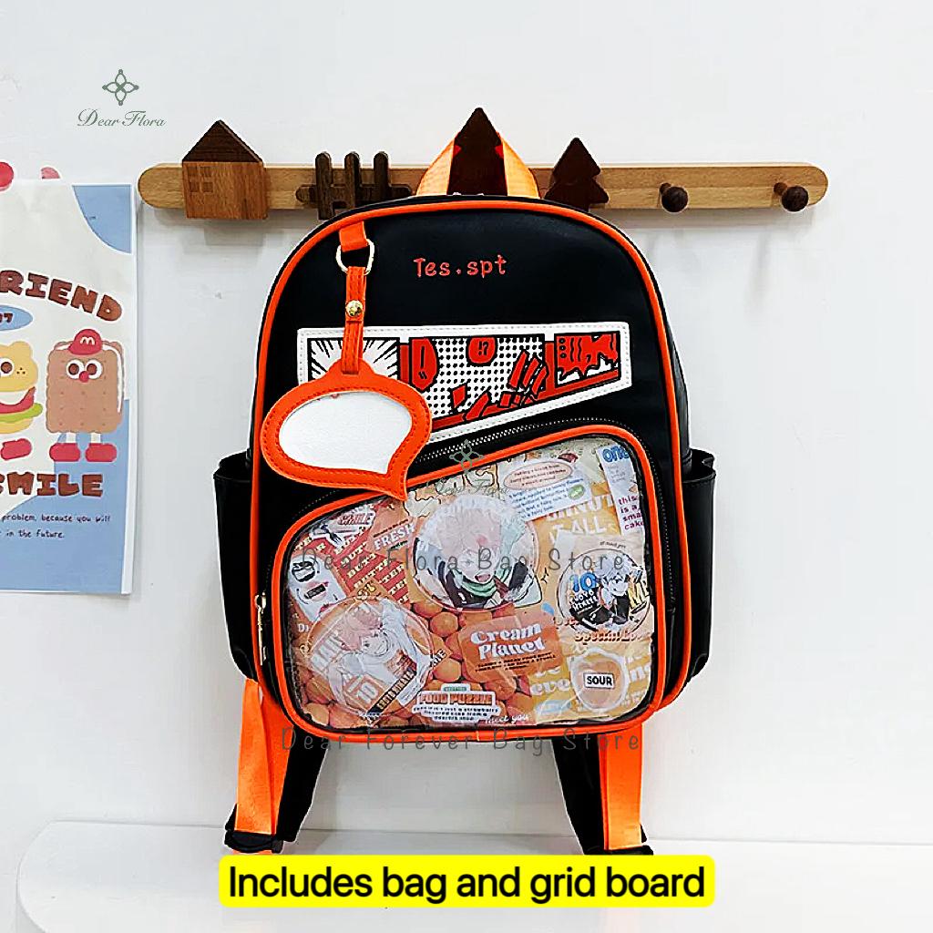 Y2k Anime Ita Backpacks Girls Transparent Bag Students DIY Display Schoolbag Cute Large Capacity Rucksack Casual Travel Knapsack