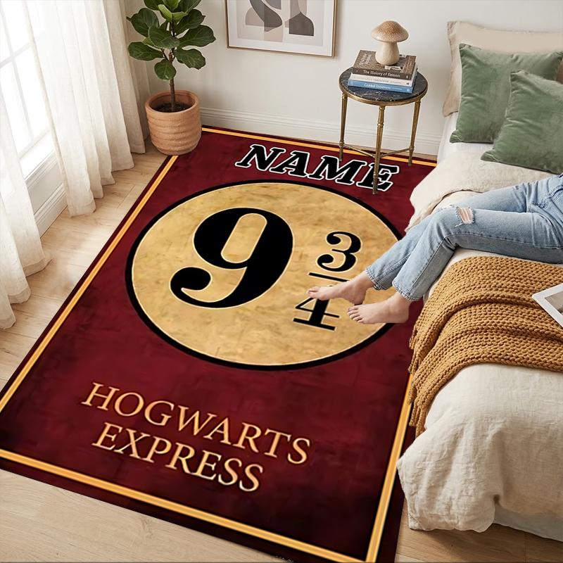 Custom Name Magical Journey Living Room Non-Slip Area Rug Soft Carpet for Bedroom Kids Playroom Sofa Office Home Decor Doormat
