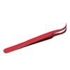Tweezers Aluminium Alloy Curved Tip Antimagnetic Tool for Electronic Repair Maintenance Red