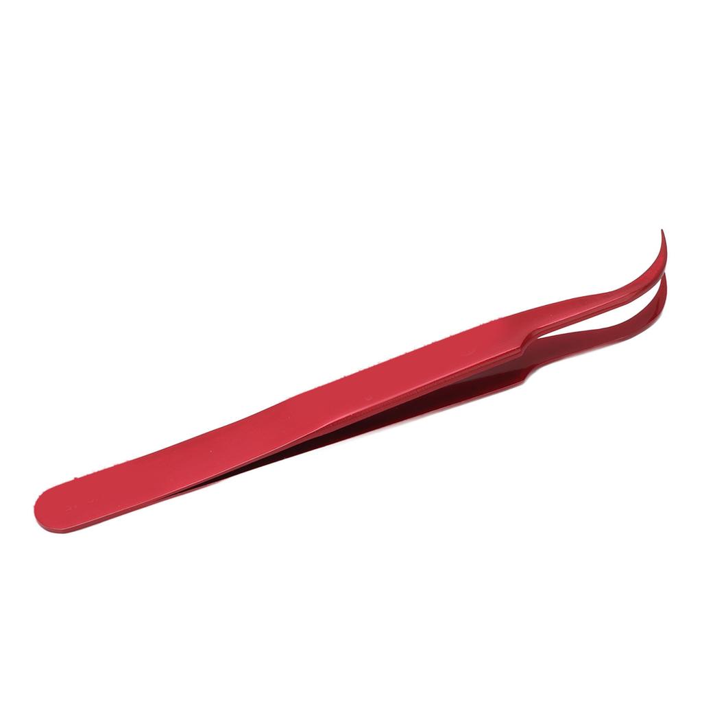 Tweezers Aluminium Alloy Curved Tip Antimagnetic Tool for Electronic Repair Maintenance Red