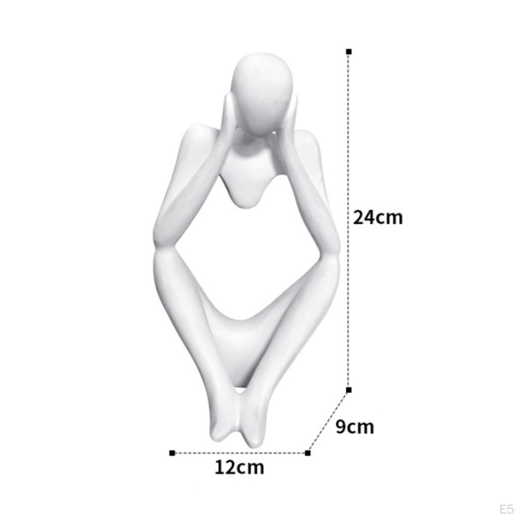 Abstract Thinker Carved , White Large Modern Artwork Elegant Artistic Figurine Statue Crafts for