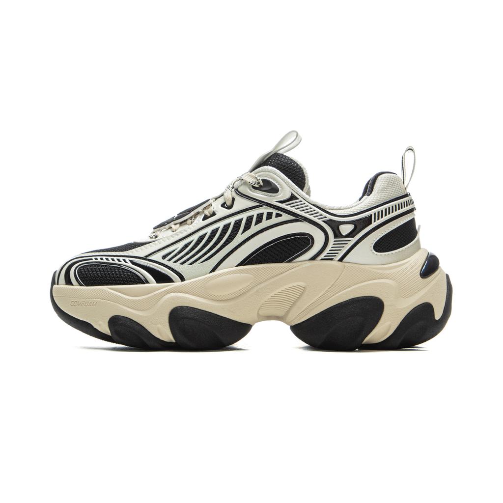 Li Ning Butterfly Runner Comfortable Trendy Sports Wear Resistant Non-Slip Low-Top Casual Shoes Women Casual Shoes Beige Black AZGV012-5