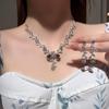 Elegant Waterdrop Diamond Tassel Necklace and Earrings Set for Women