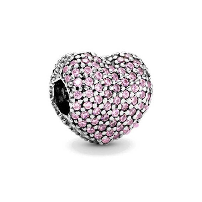 Sparkling Pavé Lines Beaded Clip Charm Charms Fit Originalbracelet Trinket Copper Charm Bead For Women Jewelry Trinket