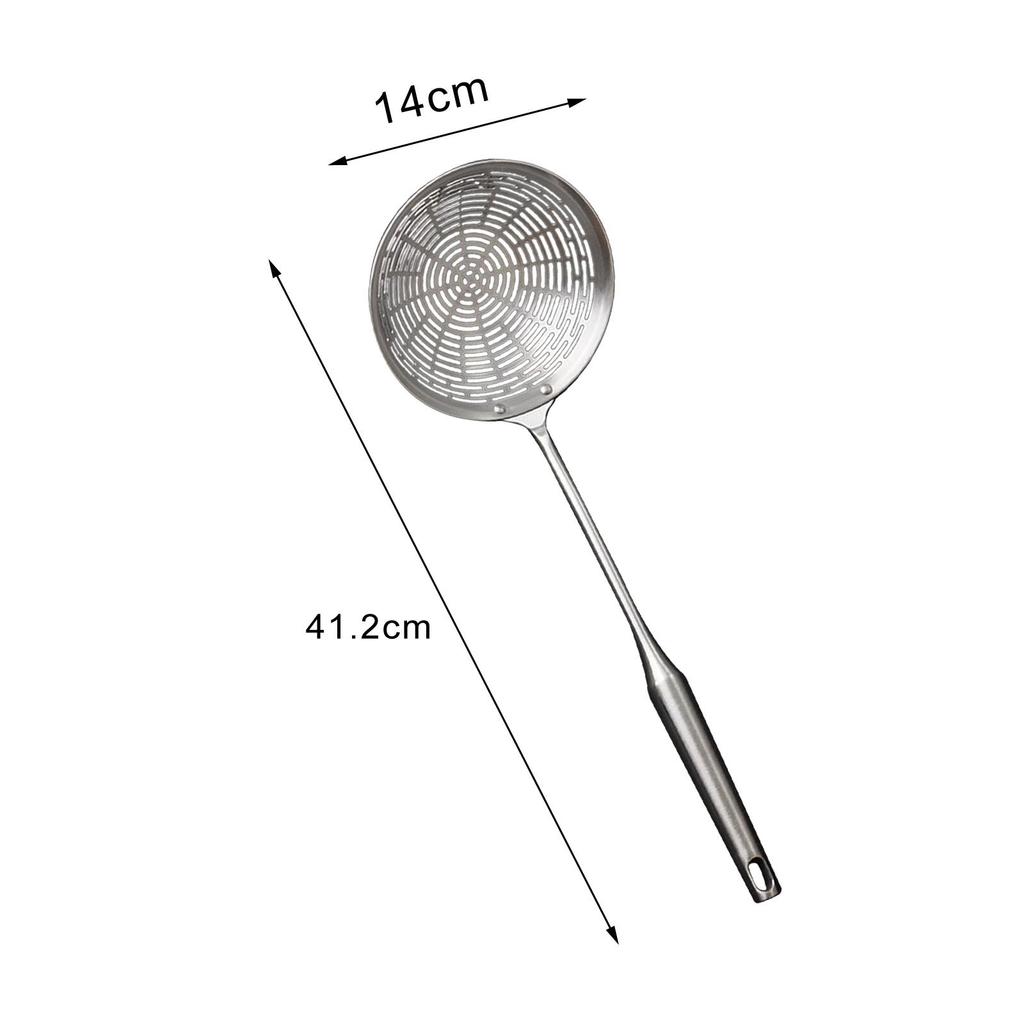 Spider Strainer with Hole Ergonomic Handle Multifunction Strainer Ladle for Potato Chips Draining Vegetable Fruits Baking