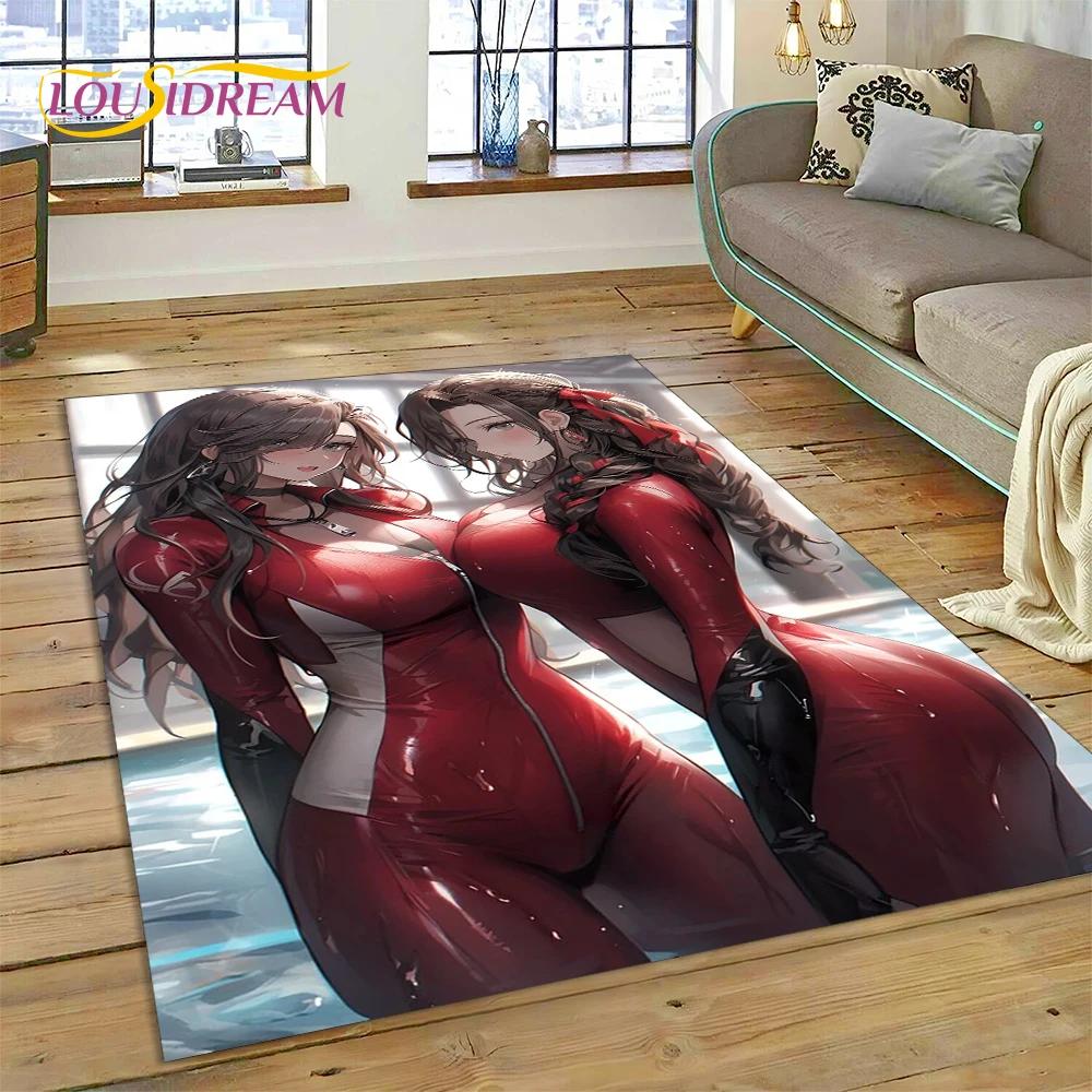 3D Anime Game Character Sexy Lace Girls Cartoon Carpet Rug for Home Living Room Bedroom Sofa Doormat Decor,Area Rug Non-slip Mat
