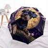 Black Schnauzer pattern, automatic folding umbrella, portable and foldable design, 8 ribs, a Christmas or birthday gift.