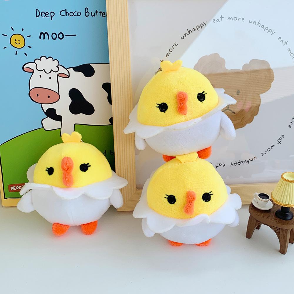 Cartoon Eggshell Chicken Plush Male Creative Eggshell Shape Chicken Doll Pendant