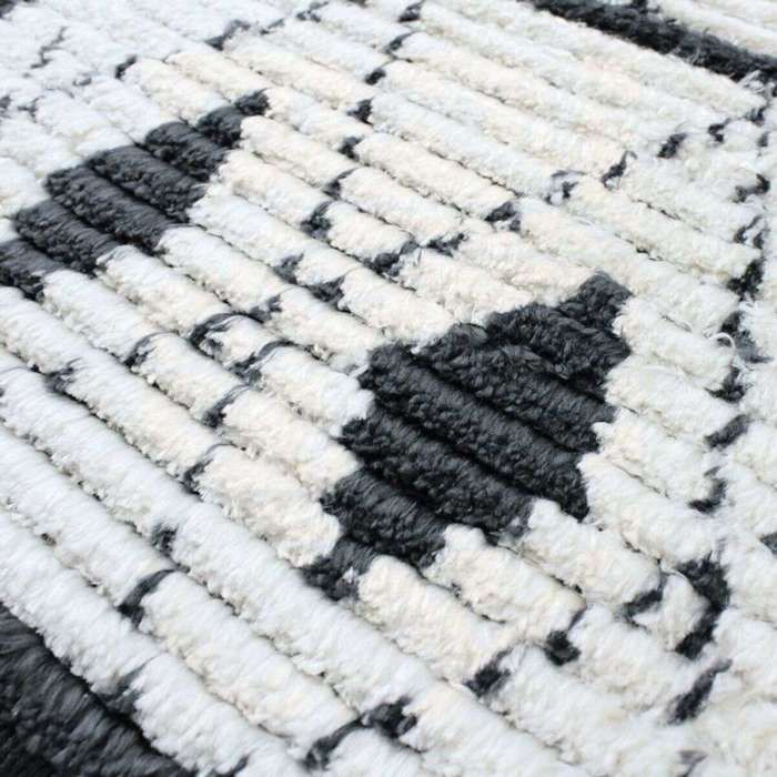 Very Soft Rug Diamonds Beige and Dark Grey 120x170