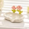 Plastic Flower Decor Soap Dish Cute Soap Box Bathroom Accessories Drain Soap Tray  Home