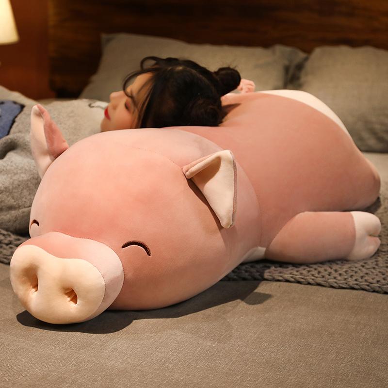 

50-100cm Squishy Simulation Pig Stuffed Doll Plush Piggy Toy Animal Gentle Plushie Pillow Cushion Comforting Present 50cm