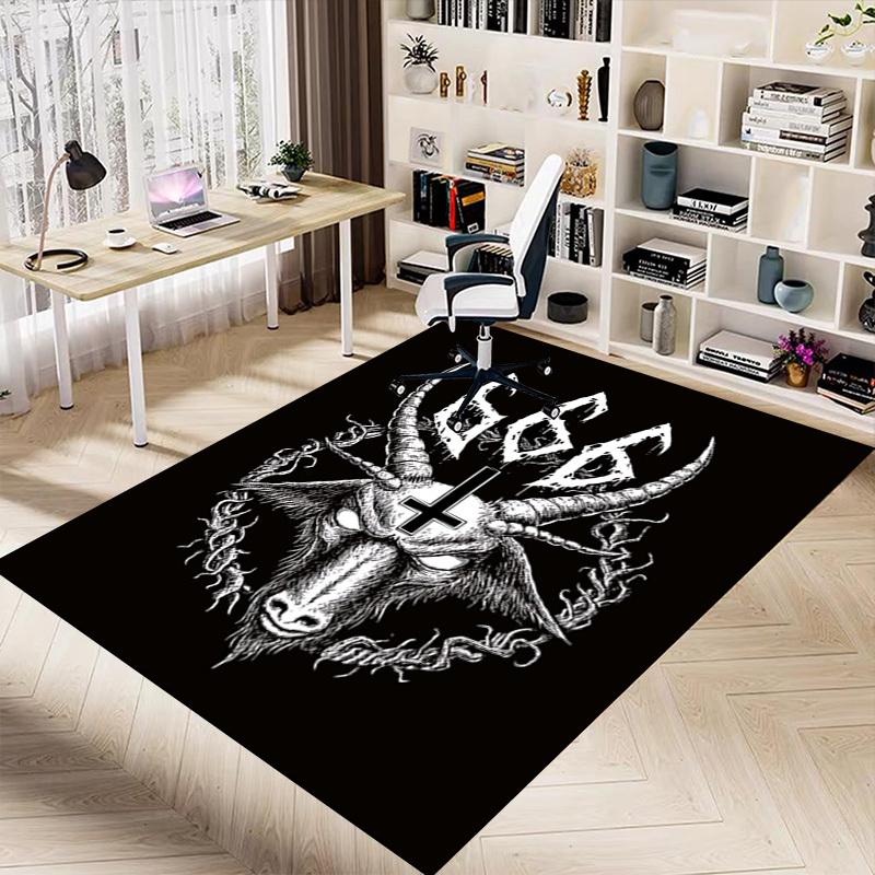 1PC Goat 666 Non-Slip Floor Carpet Compatible for Office&Living Room&Bedroom&Dining Room - Flat-Weave Machine-W236