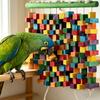 Hookbill Chewing Accessory Natural Wooden Bird Stand Featuring Various Colored Factors And Cables For Medium Large Hookbills