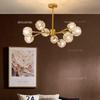 Nordic Post-Modern Copper Crystal Chandelier for Living Room or Bedroom
