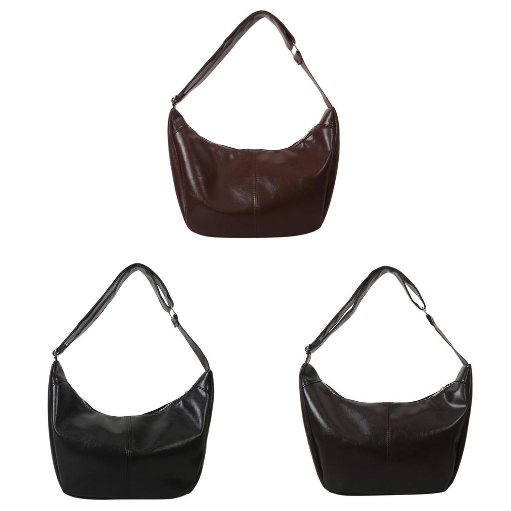 Pu Dumpling Bag For Women With Zipper Closure And Inner Pocket For Daily Use
