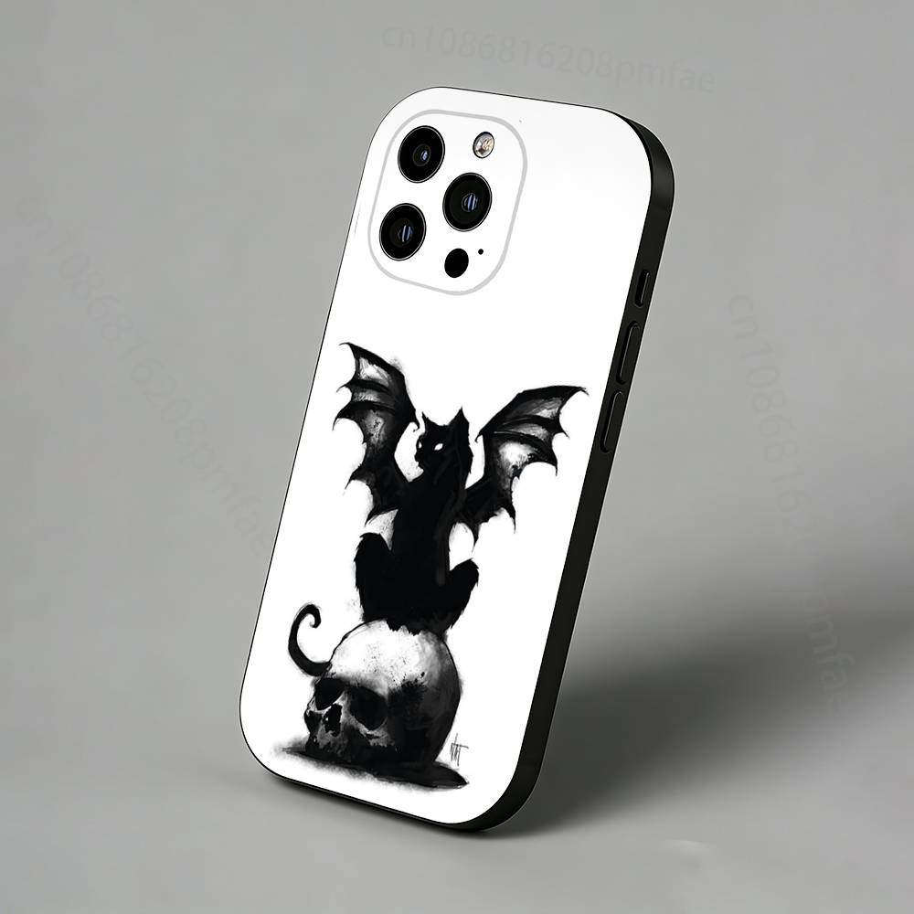 

Goth Vampire Bat Gothic iPhone Case For 17,16,15,14,13,12,11 Pro,Max,Plus,X,XS,XR,SE,Mini Back Protector Cover iPhone13mini