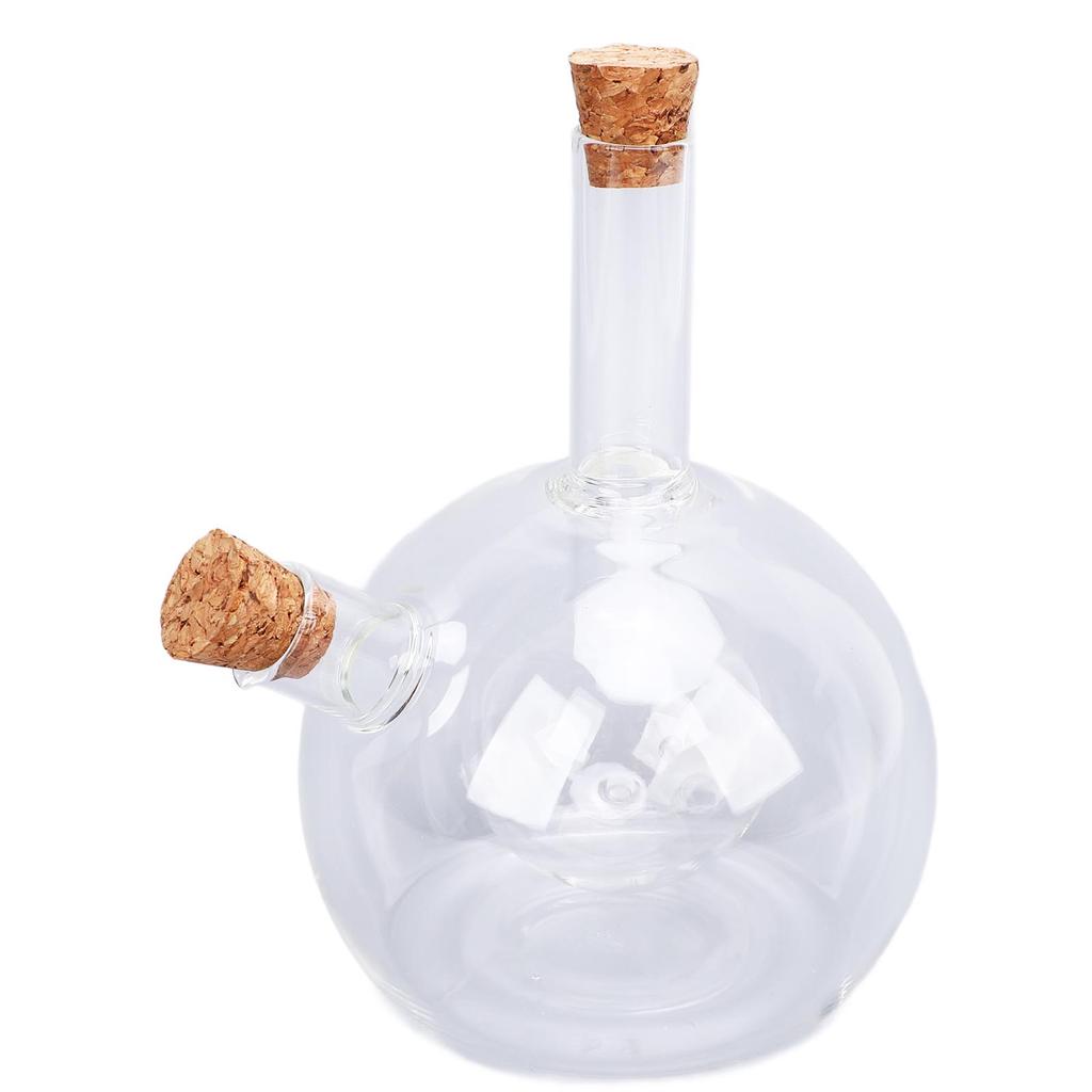Olive Oil and Vinegar Dispenser 2 in 1 Glass Double Pourer Spout Oil and Vinegar Cruet Bottle Container for Kitchen