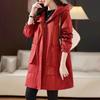 Large Size Women Hooded Trench Coat Jacket Medium-length Loose Casual Versatile Coat