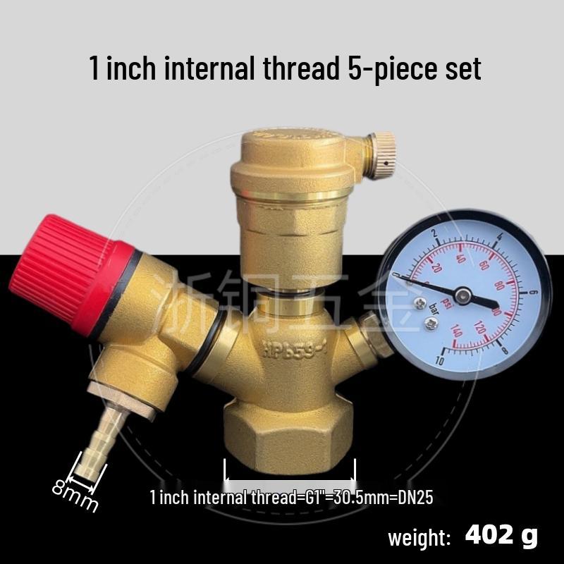 Integrated System: Air Source Heat Pump Buffer Tank with Underfloor Heating, Pressure Relief Valve, Air Vent, and Pressure Gauge