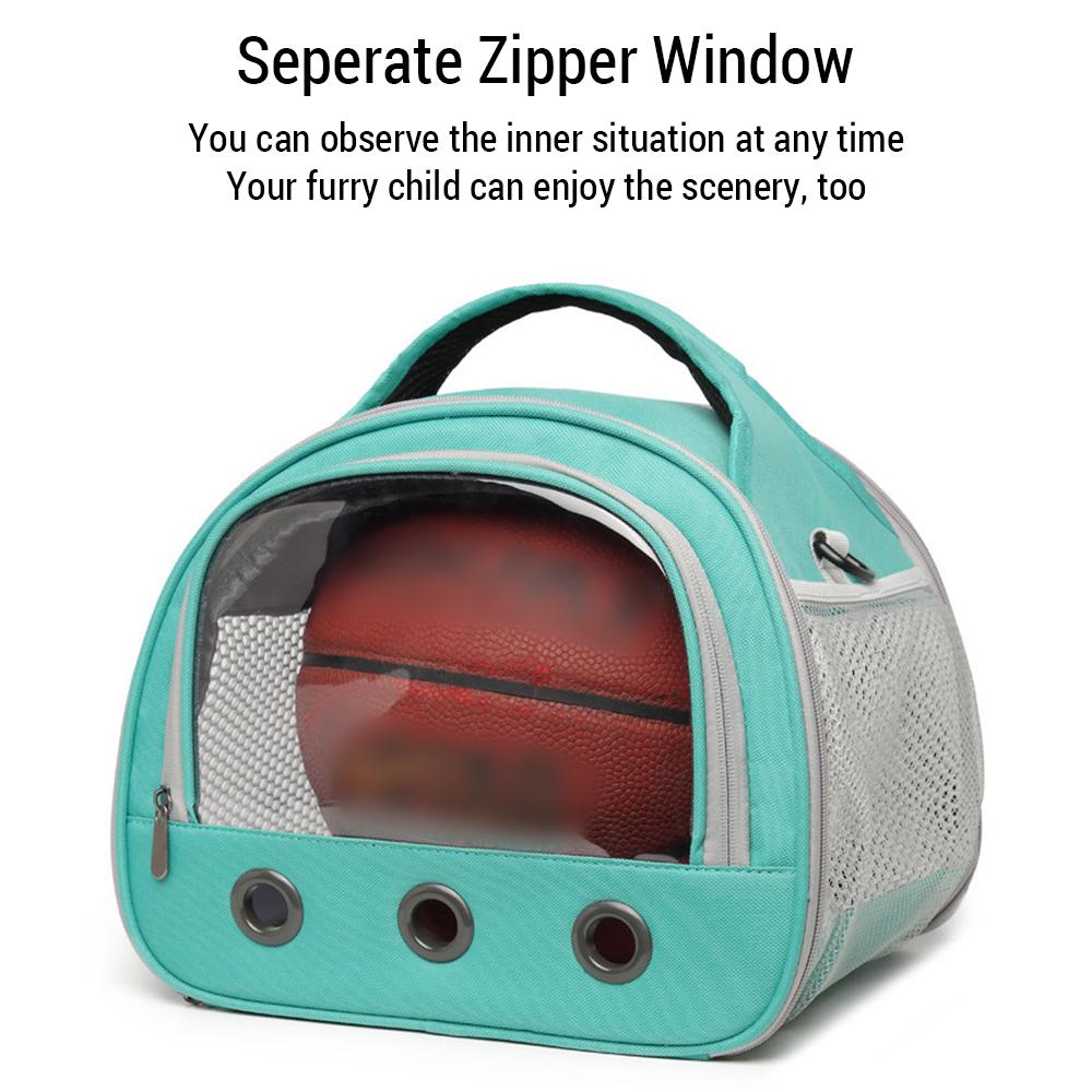 Portable Small Animal Hamster Carrier Bag Breathable Guinea Pig Outdoors with Transparent Window Handbag Rabbits Shoulder Strap