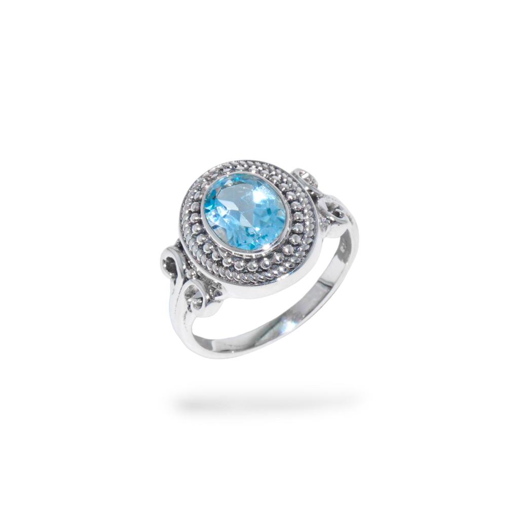 925 Sterling Silver Natural Gemstone Women's Ring, Handmade Pure Silver Ring for Her
