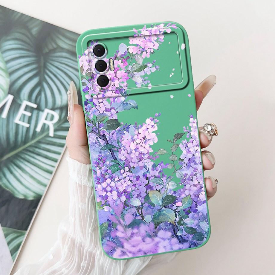 Für Tecno Spark 8P Spark8P 8 P KG7 Hülle Abdeckung Weiches Silikon TPU Blume Schmetterling Girly Mode Malerei Handyhülle Stoßstange Fundas
