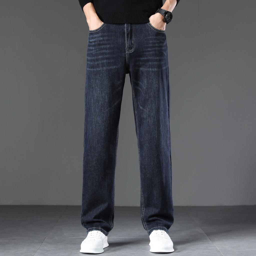Autumn new style of jeans, loose, straight, comfortable, soft, trendy and versatile, fashionable denim trousers