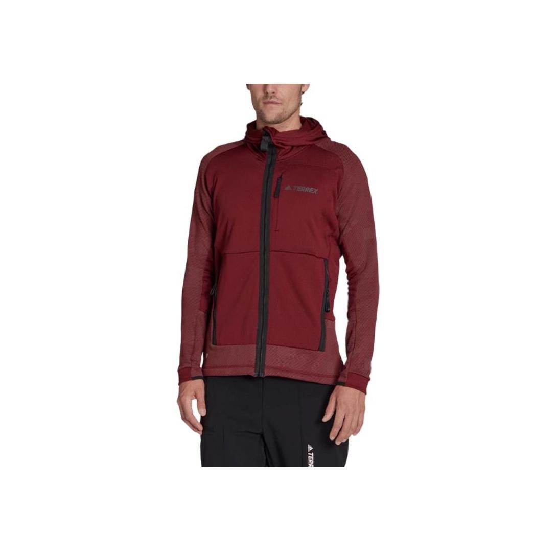 

Adidas Casual Sports Series Hooded Warm Breathable Jacket Men jackets Burgundy HH9222 XXL