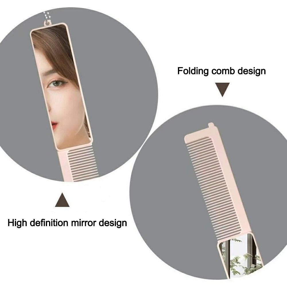 Antistatischer Schminkspiegel 2 in 1 Haarkämme Neuer faltbarer Kamm für die Reise