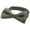[D+Arts] Sophisticated Brown Bow Tie, Horizontal Stripe, Silk, Made In Japan, Nishijin Weave (Brown)