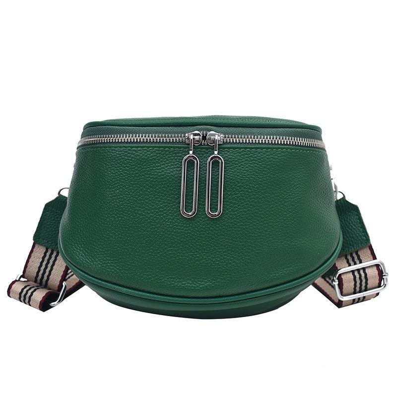 

Leather women s bag first layer cowhide saddle bag women s bag new trendy fashion casual breast bag shoulder messenger bag зелений