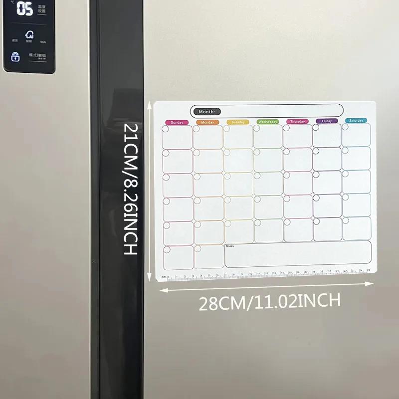 Fridge Magnetic Whiteboard Calendar Dry Erase Calendar for Refrigerator, Fridge Magnets Monthly Fridge Calendar Magnet