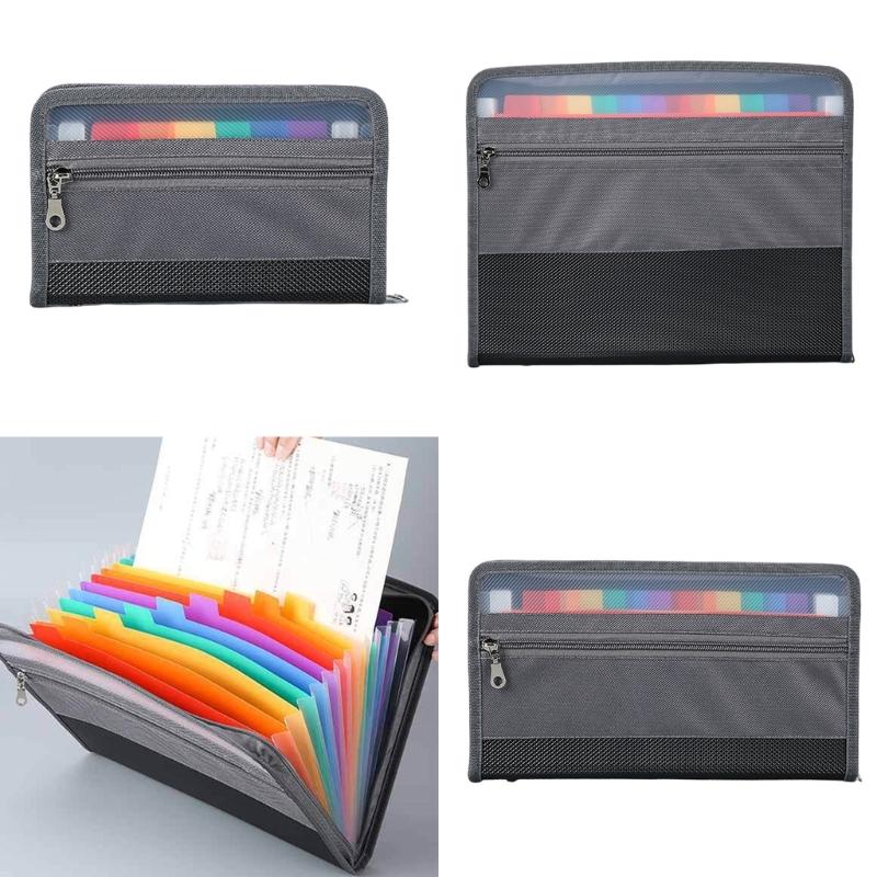 Expanding File Organiser 13 Pocket File Folder Receipts Folder Expandable Receipt Coupon Folder Zippered Document Folder