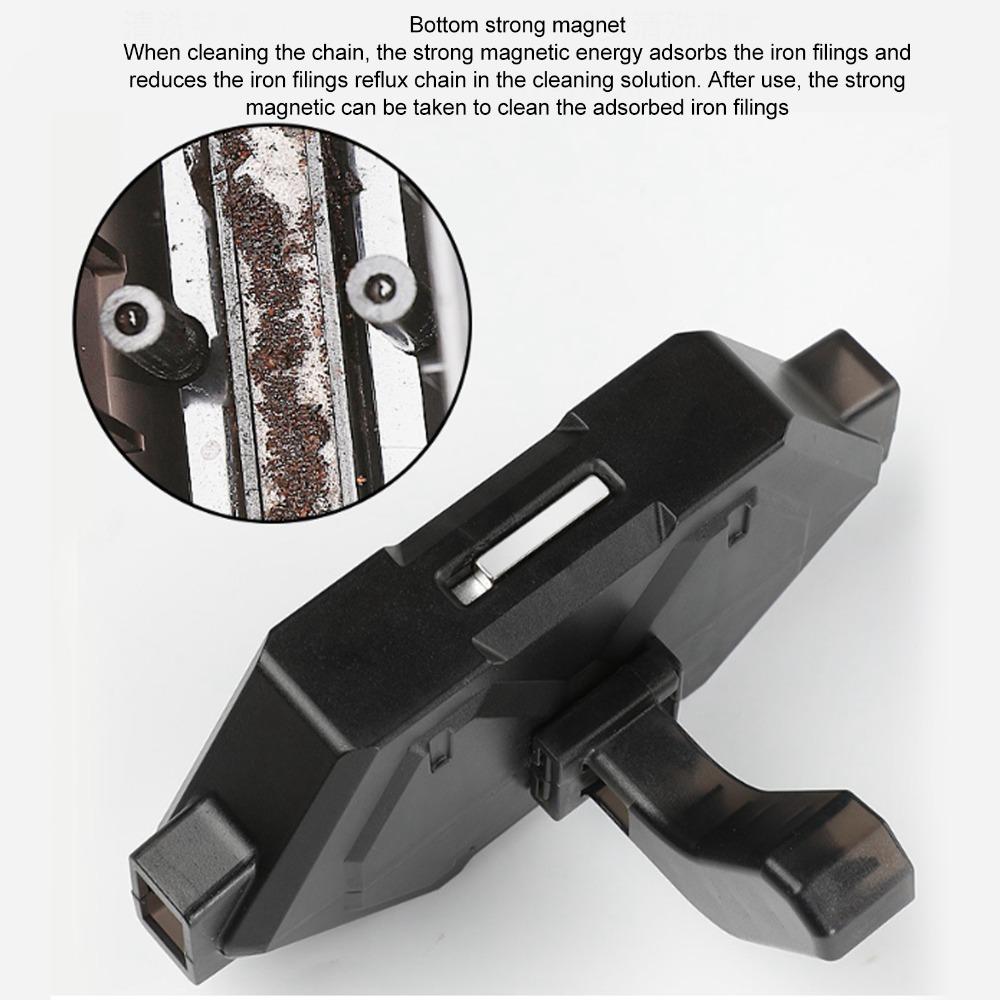 Durable ABS Bike Chain Scrubber 15×7×2.6cm Black Cycling Chain Scrubber Chain Cleaning Tool Cycling Maintenance