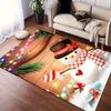 1pc Christmas Themed Rug, Snowman with Hat Print, Bedside Carpet, Non Slip Laundry Room Mat, Machine Washable Water Absorbing Entrance Door
