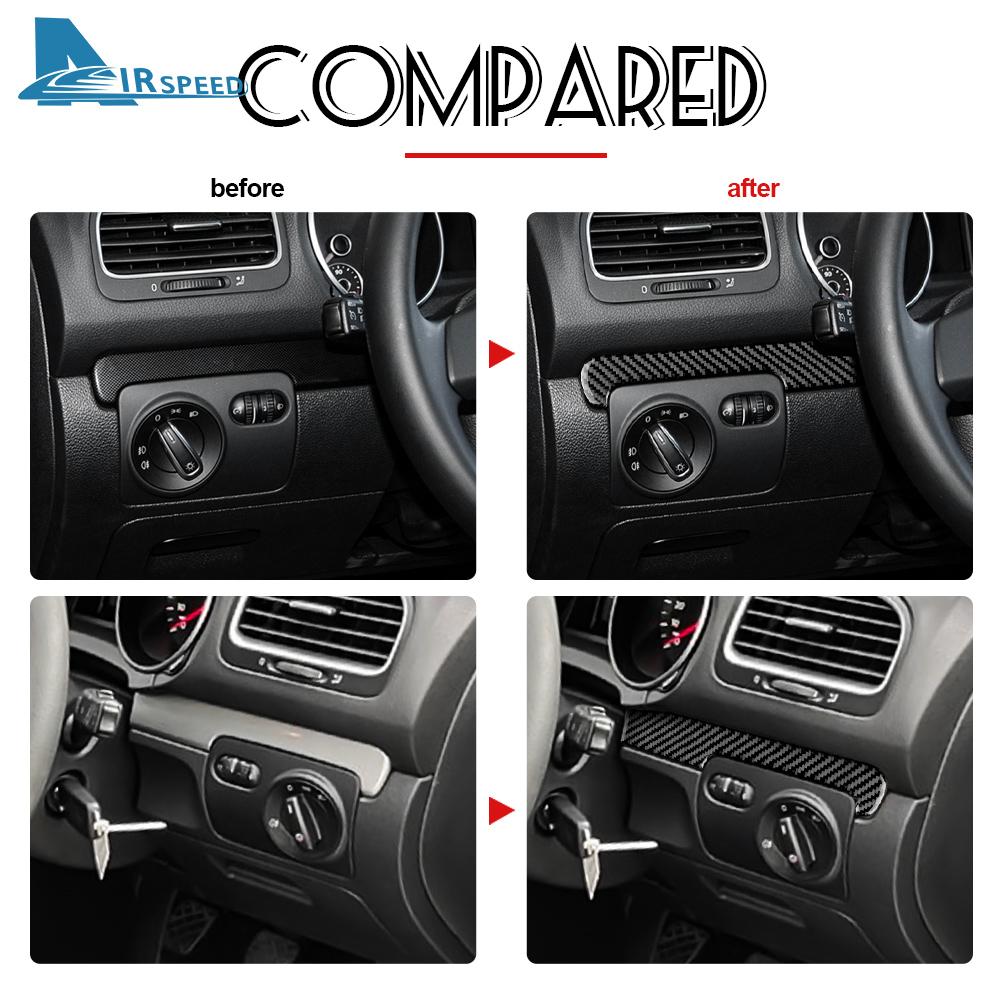 Real Soft Carbon Fiber Sticker LHD RHD for Volkswagen VW Golf 6 GTI MK6 2008 2009 2010 2011 2012 2013 Center Console Interior