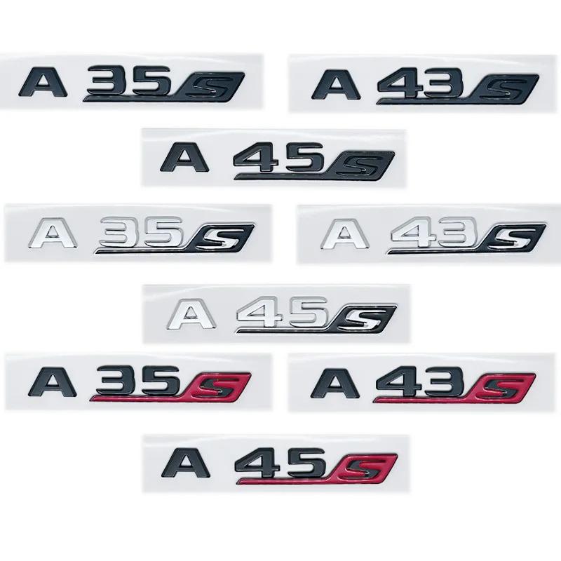 ABS For Mercedes Benz A35 45 43 AMG W177 W176 A35 A45 A45S TURBO 4MATIC Car Trunk Letters Emblem Badge Logo Stickers Accessories