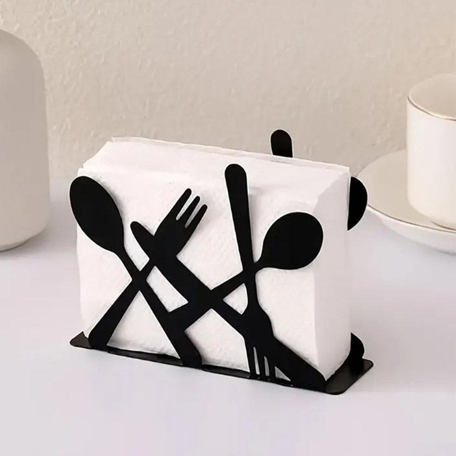 Iron Vertical Napkin Holder, Tabletop Tissue Dispenser Stand for Cafe Hotel Restaurant Dining Table