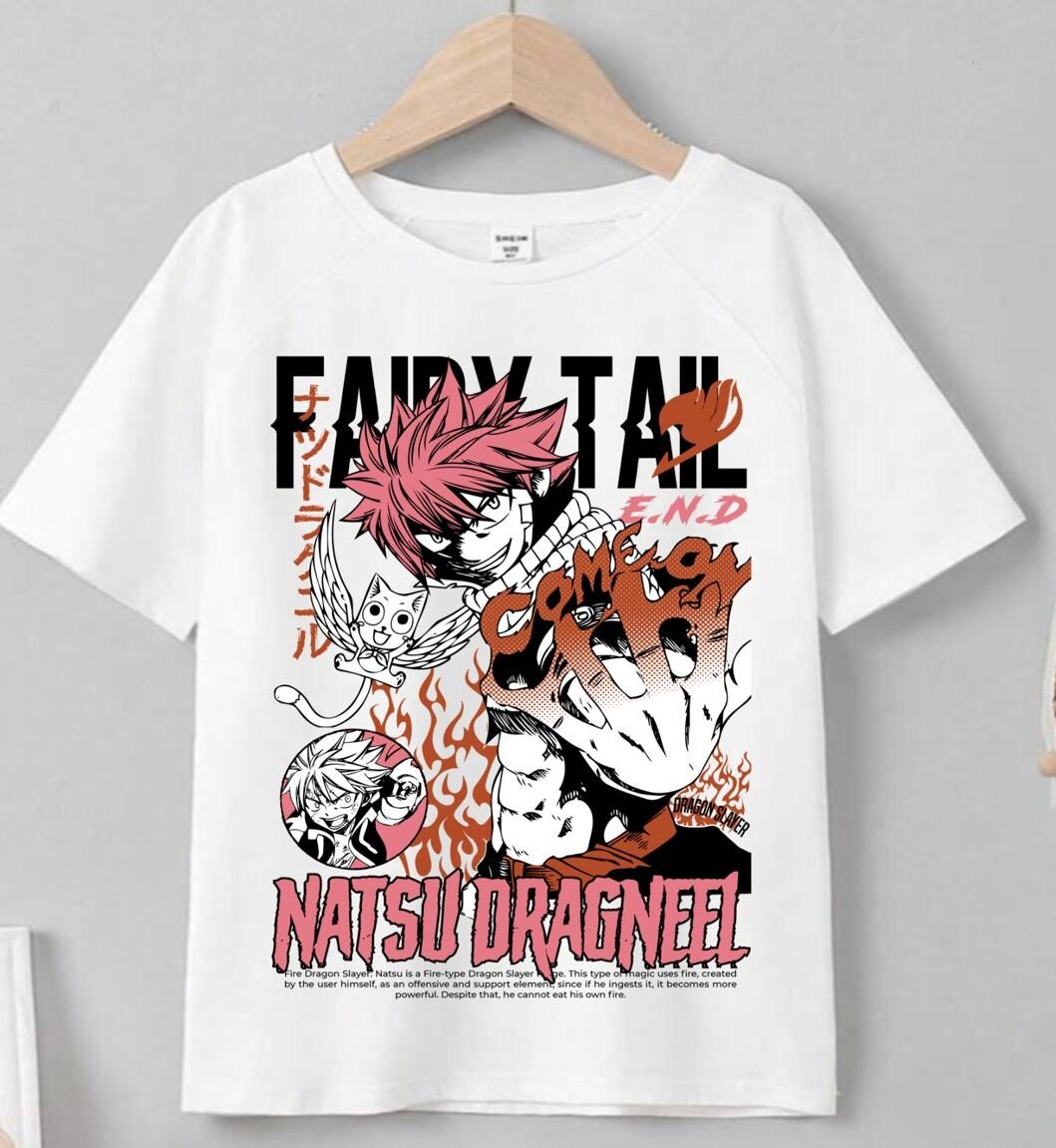 Fairy Tail T-Shirt Mens Womens Tees Top Gray Fullbuster Natsu Dragneel Girl Anime GifT Shirt Mens Womens Tees Top All Size S