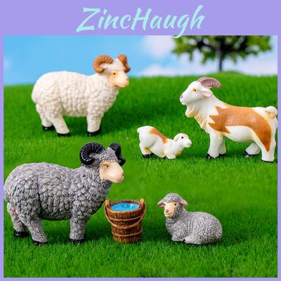 Cute Cartoon Style Sheep Figure Resin Material For Creative Desk Ornament