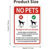 4 Pack No Pets Allowed Except Service Animals Sign Sticker, 5" x 7" Self-Adhesive Weatherproof No Dogs Allowed Decals –Service Animals Only Sign